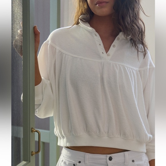 Aerie Soft Life Button Sweatshirt - Picture 1 of 7